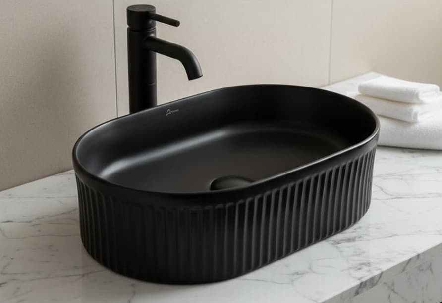 Designer Wash Basin | Table Top | Size: 490x310x130mm | Finish: Matte