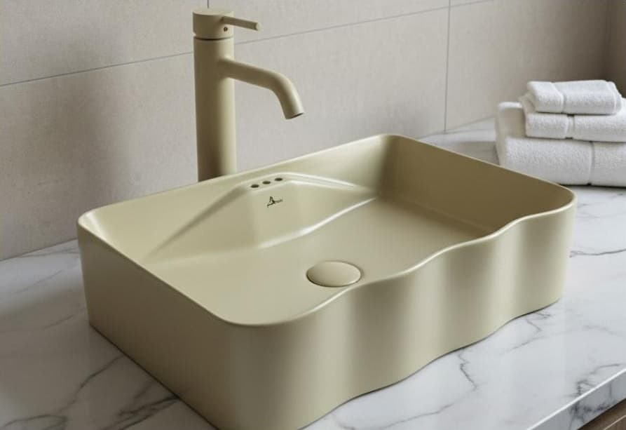 Designer Wash Basin | Table Top | Size: 550x385x110mm | Finish: Marble