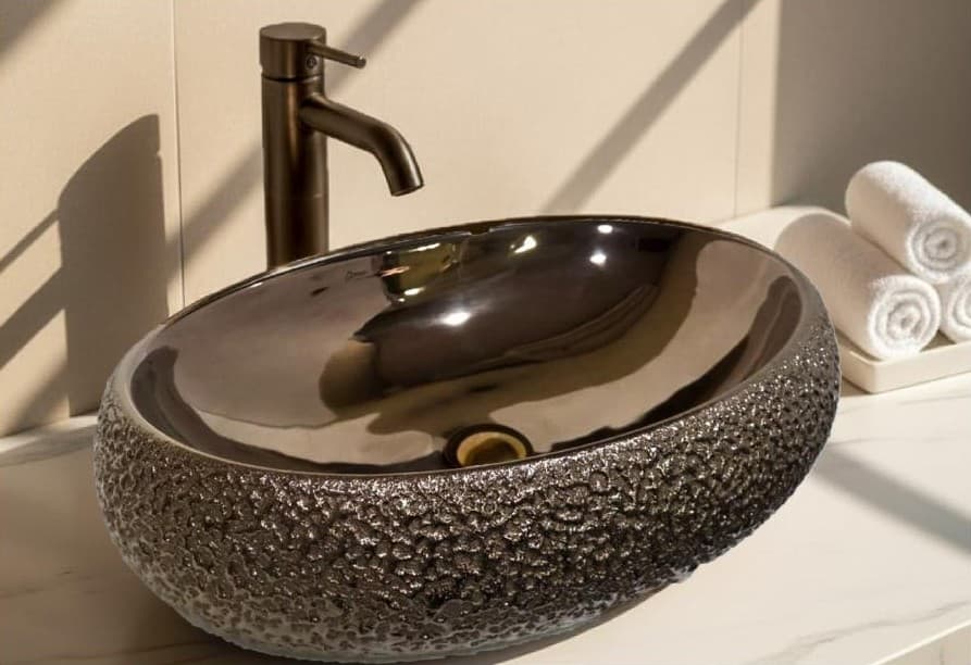 Designer Wash Basin | Table Top | Size: 600x400x150mm | Finish: PVD
