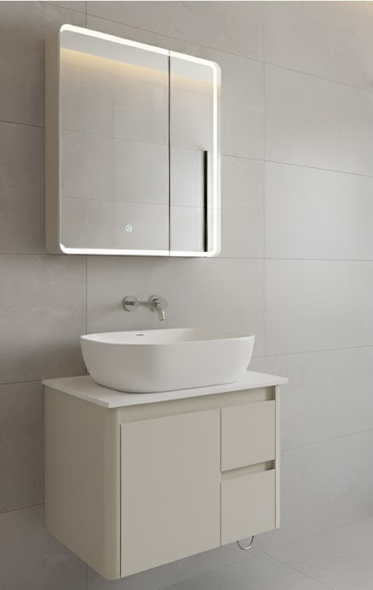 Designer Vanity Cabinet | Cabinet Size: (W)600x(D)470mm | Included: Mirror, Wash Basin, Cabinet