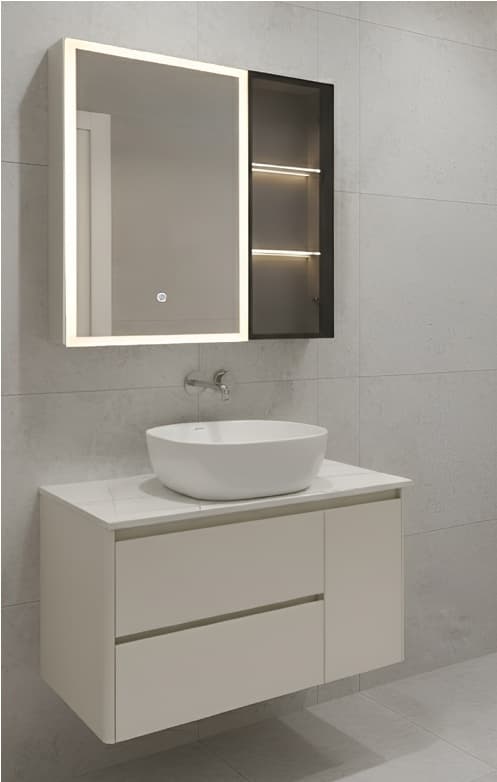 Designer Vanity Cabinet | Cabinet Size: (W)600x(D)470mm | Included: LED Mirror, Wash Basin, Cabinet