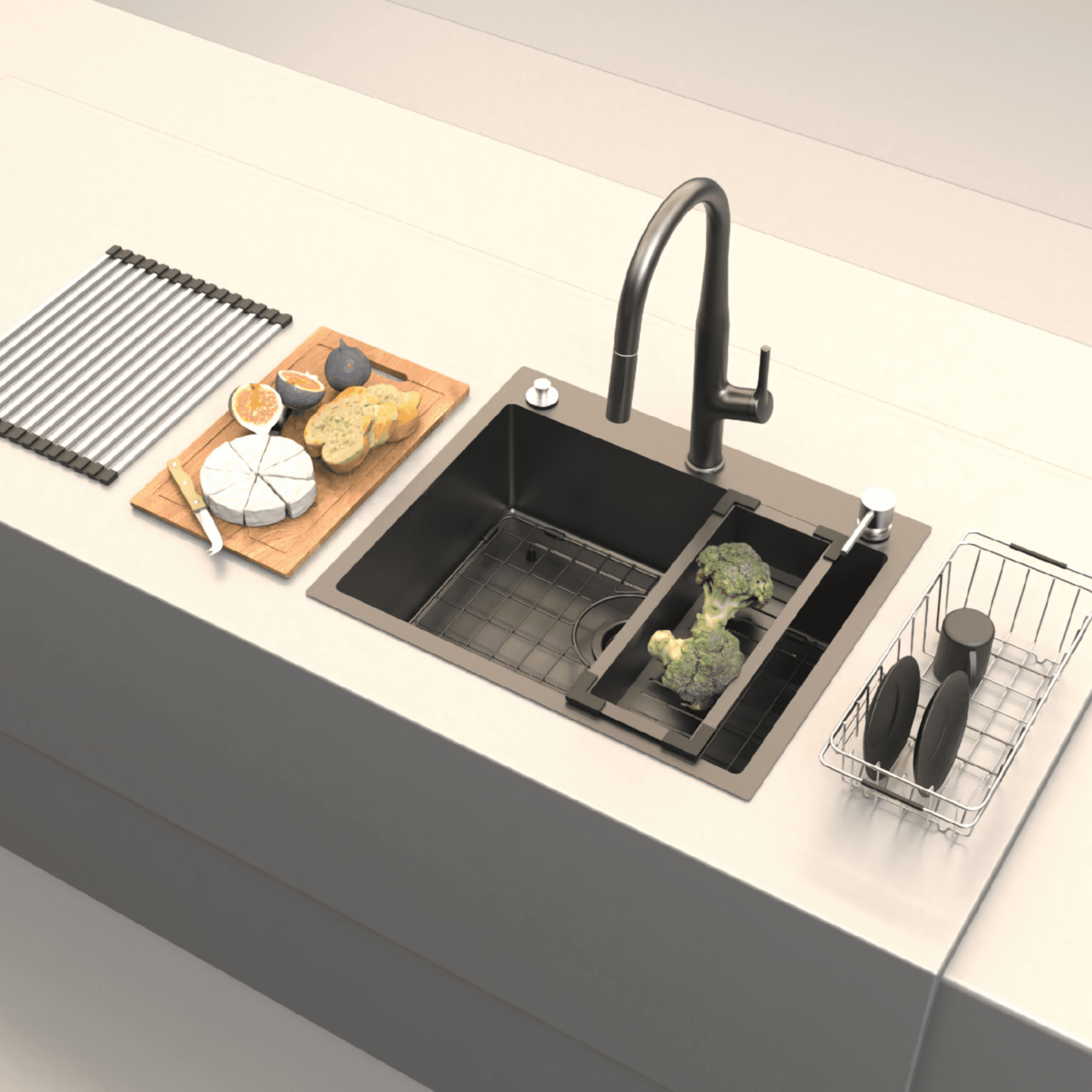 CARYSIL WORKSTATION 610 STEEL KITCHEN SINK – CHROME - Chrome — image 2