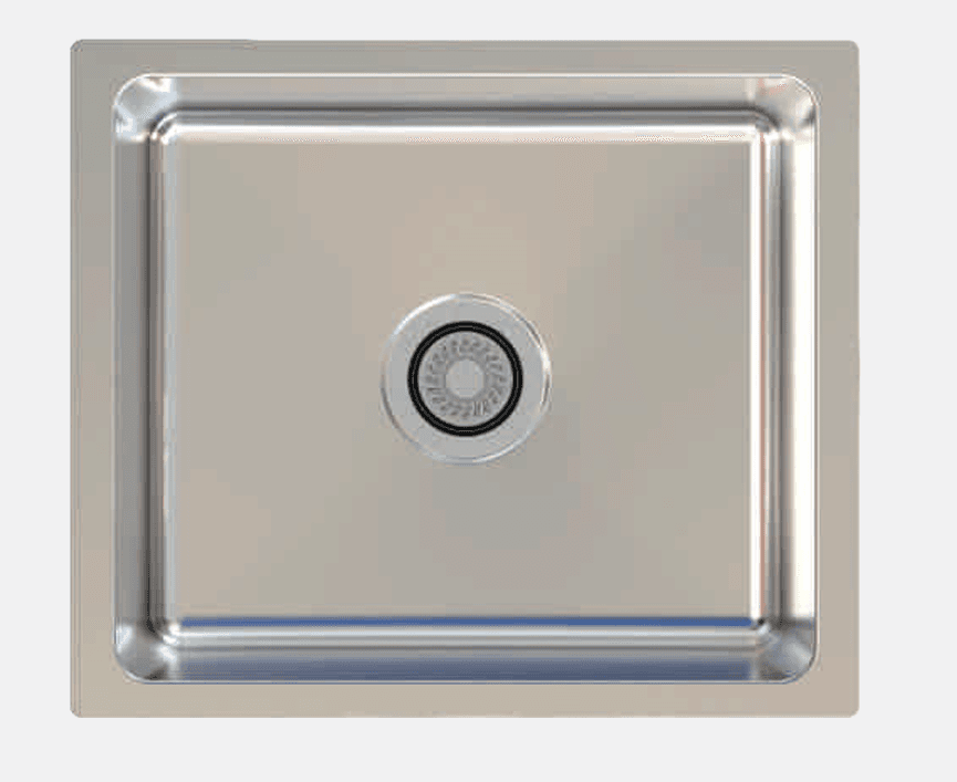 Grace Series Steel Kitchen Sink 21" x 18" x 9" (533 x 458 x 220mm) | SS 304 Grade | Chrome Finish | Top Mount, Under Mount & Flush Mount Installation | Included Accessories: Premium grade steel, sloping drain | Slab Cutting Size: 473 x 398mm