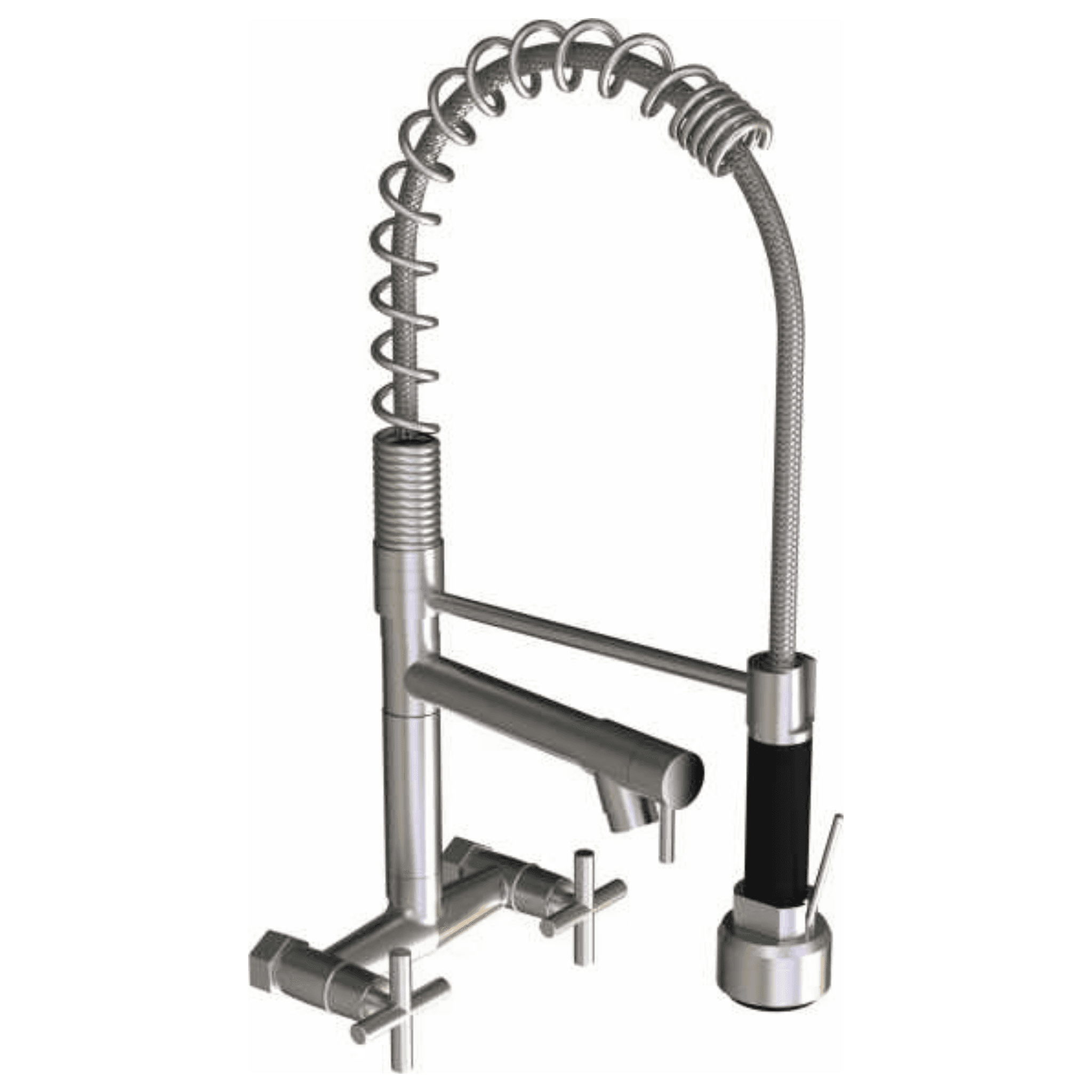 Kitchen Sink Faucet Pull Out (Hot & Cold) | Wall Mount | Finish: Chrome