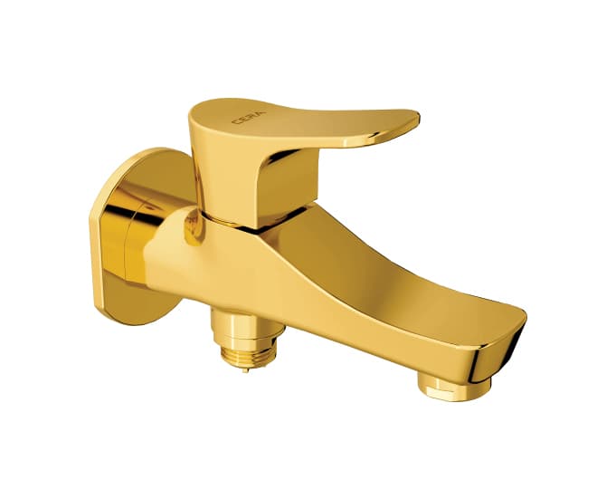 Perla 2-Way Bib Cock (Only Cold Water) With Flange | Chrome Finish