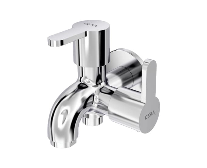 Victor 2-Way Bib Cock (Only Cold Water) With Flange | Chrome Finish