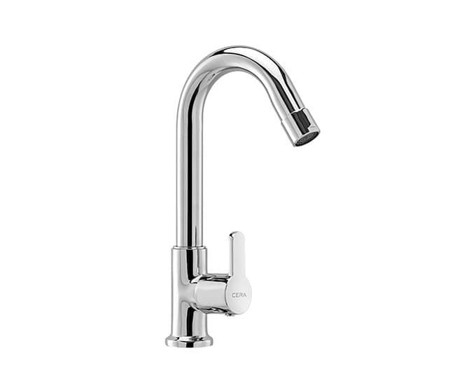 Victor Sink Cock (Only Cold Water) With Long Swivel Spout | Chrome Finish | For Kitchen use