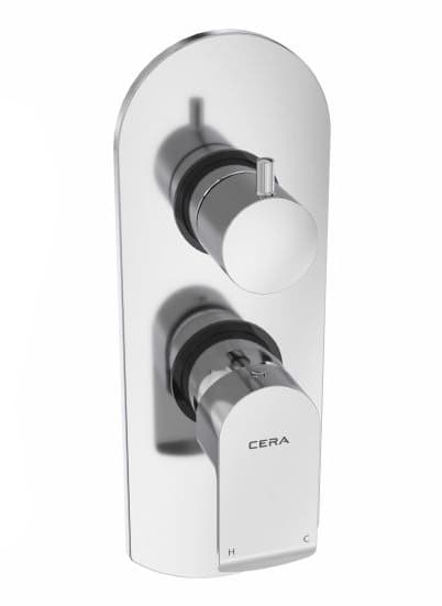 Chromo Exposed Part for 3 Outlets Single Lever Concealed Diverter | Chrome Finish | Compatible With Concealed Part F4070202 sold separately