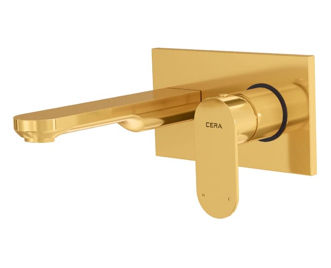 Curve Exposed Part for Wall Mounted Single Lever Basin Mixer ( Hot & Cold Water) | Compatible With Concealed Part F4065103 sold separately | Chrome Finish