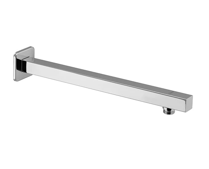 Overhead Shower Arm Square 380 mm (15") With Wall Flange | Chrome Finish