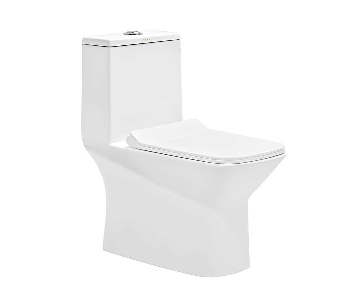 Ceremony 5D One Piece Toilet | With Slim Soft Close Seat Cover | S Trap 220 mm | Size: 655 x 355 x 735 mm