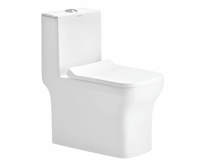 Cattler One Piece Toilet | With Slim Soft Close Seat Cover | S Trap 220 mm | Size: 640 x 350 x 725 mm
