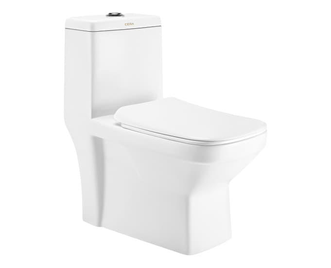 Ceon One Piece Toilet | With Slim Soft Close Seat Cover | S Trap 300 mm | Size: 700 x 350 x 745 mm