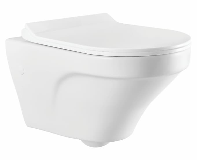 Chanter Pro Rimless Wall Hung Toilet | Finish: Snow White | Size: 515 x 360 x 350 mm | Slim Soft Close Seat Cover Included