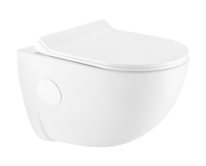 Clapper Pro Rimless Wall Hung Toilet | Finish: Snow White | Size: 515 x 365 x 380 mm | Slim Soft Close Seat Cover Included