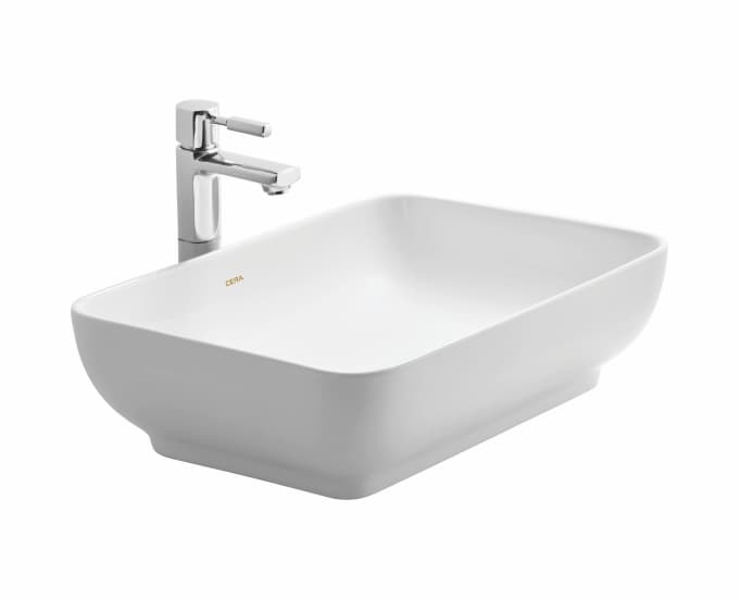 Campa Table Top Wash Basin | Without Tap Hole Provision | Finish: Snow White | Size: 450 x 400 x 160 mm