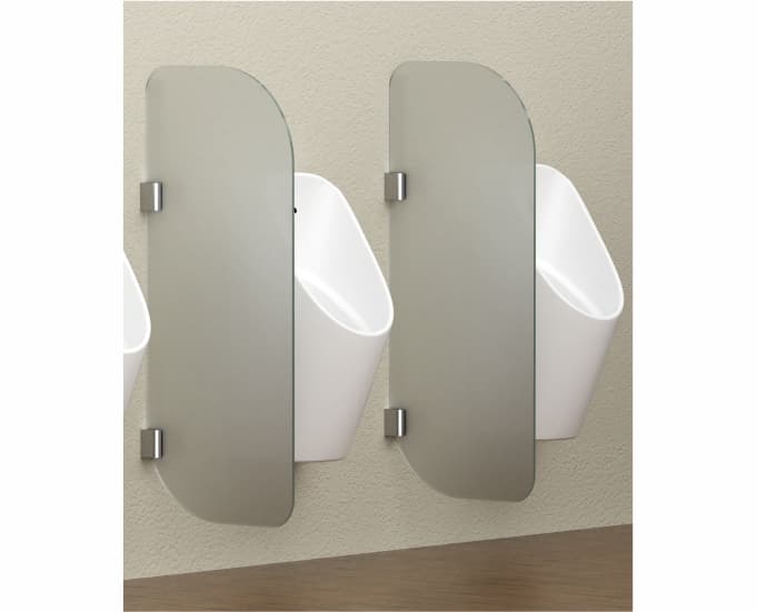 Straight Urinal Glass Partition | Size: 900 x 450 mm | Thickness: 8 mm