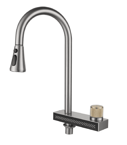 Eviere Multifunctional Waterfall 3-In-1 Faucet | Finish: Brushed Black | Suitable for kitchen sink / workstation sink usage