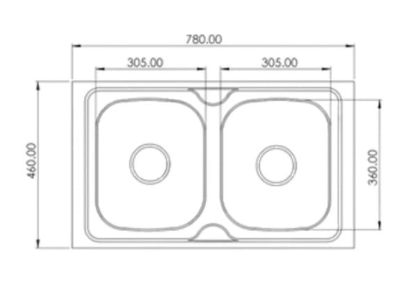 FUTURA DURA DOUBLE BOWL 31X18X7.5 - DURA 31X18X7.5" — image 2