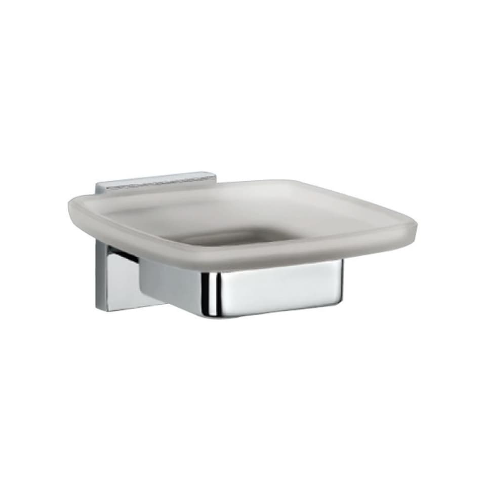 Soap Dish| Glass Plate | Square Shape | Chrome Finish | Material: Stainless Steel