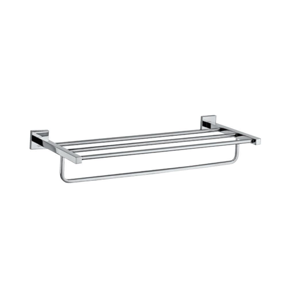 Towel Rack 600 mm with Lower Hangers | Chrome Finish | Stainless Steel