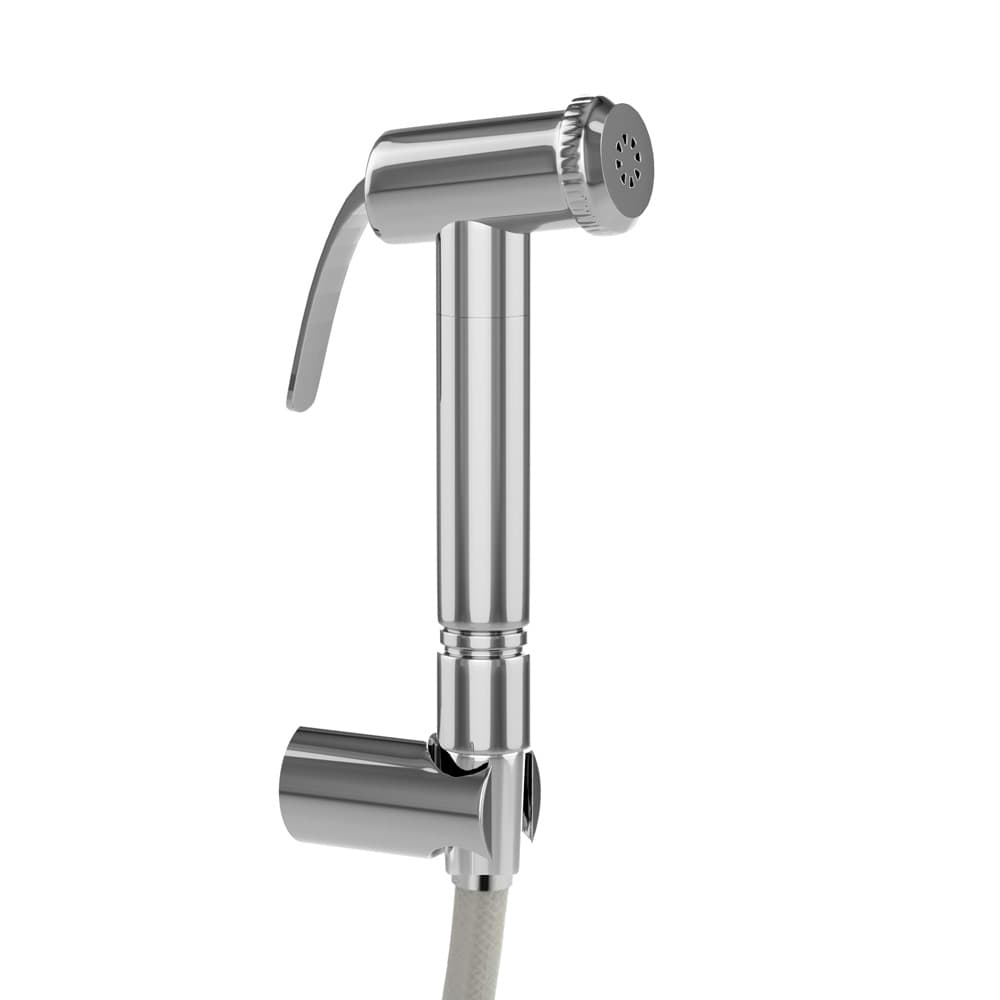 Health Faucet with 8 mm Dia, 1 Meter Long Flexible PVC Tube & Wall Hook | Chrome Finish
