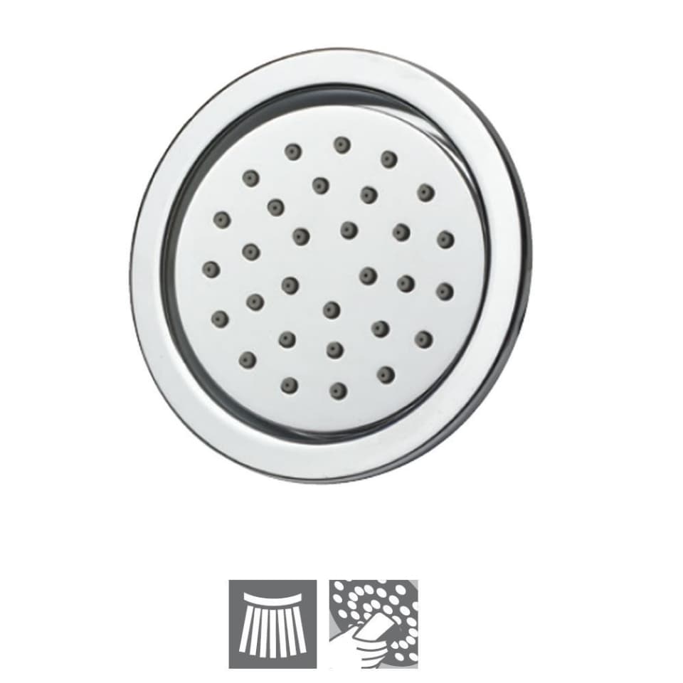 Body Jet Concealed Type 120 mm Round Shape with Installation Box | Chrome Finish