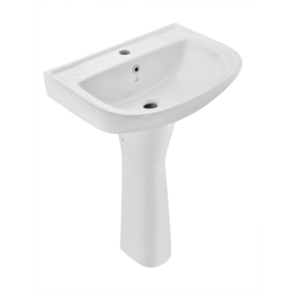 Continental Wall-Hung Wash Basin with Fixing Accessories | Size: 560 x 415 x 200 mm | Compatible with Full Pedestal (CNS-WHT-301) | With Tap Hole