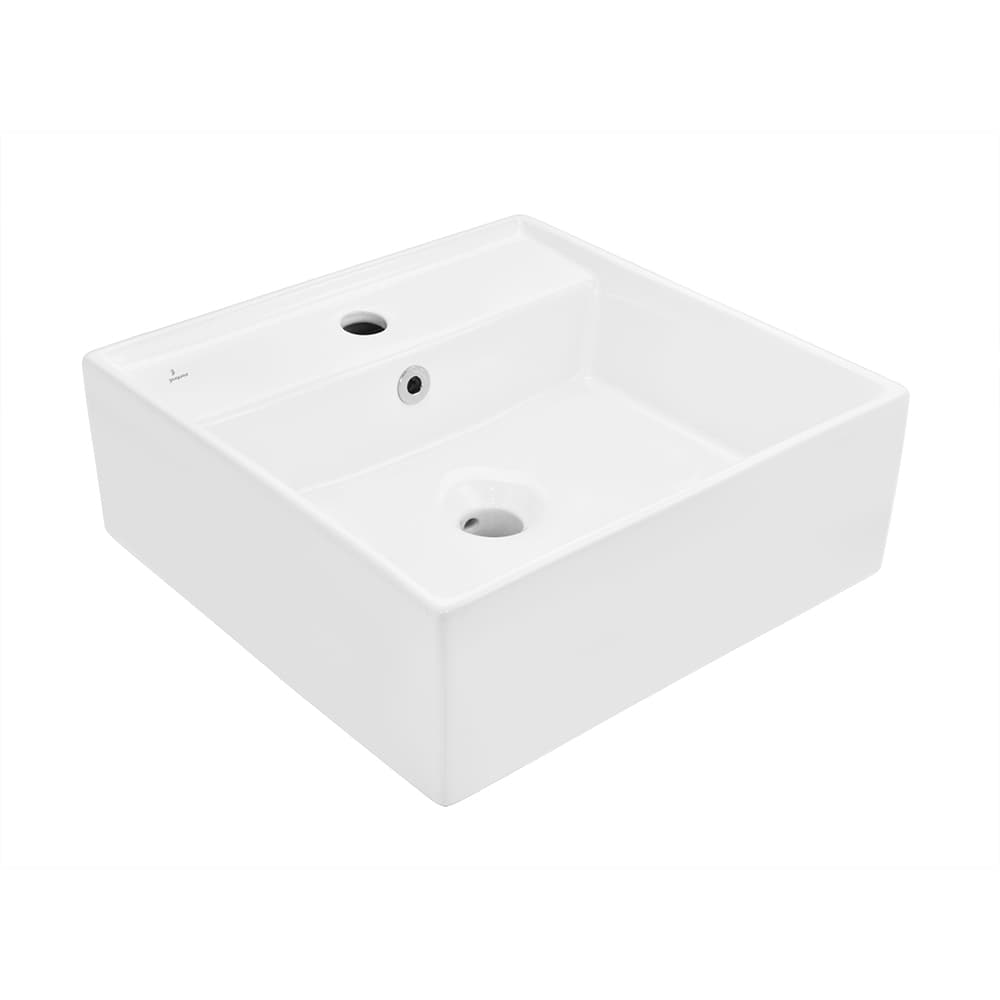 Continental Wall Hung Basin with Fixing Accessories | Size: 420 x 420 x 155 mm | With Tap Hole