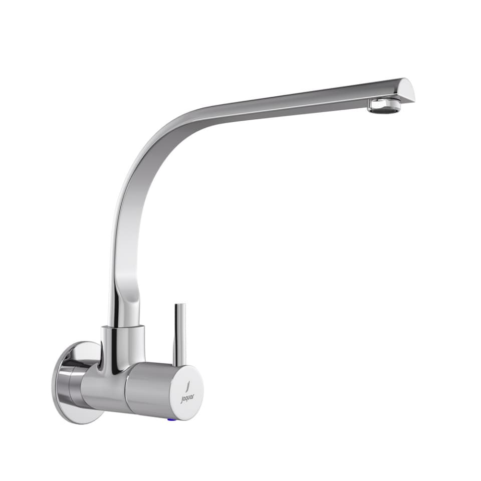Florentine Prime Sink Cock ( Cold Water Only) with Long Swinging Spout | Chrome Finish | Material: Brass | For Kitchen Use
