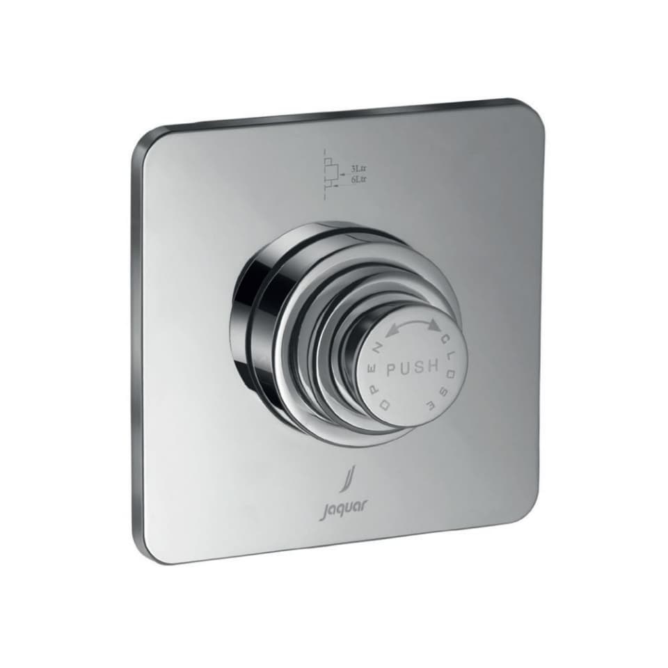 Flush Valve Dual Flow 32 mm Size (Concealed Body) with Exposed Shut off Provision & 100 mm with Square Plate | Finish: Chrome