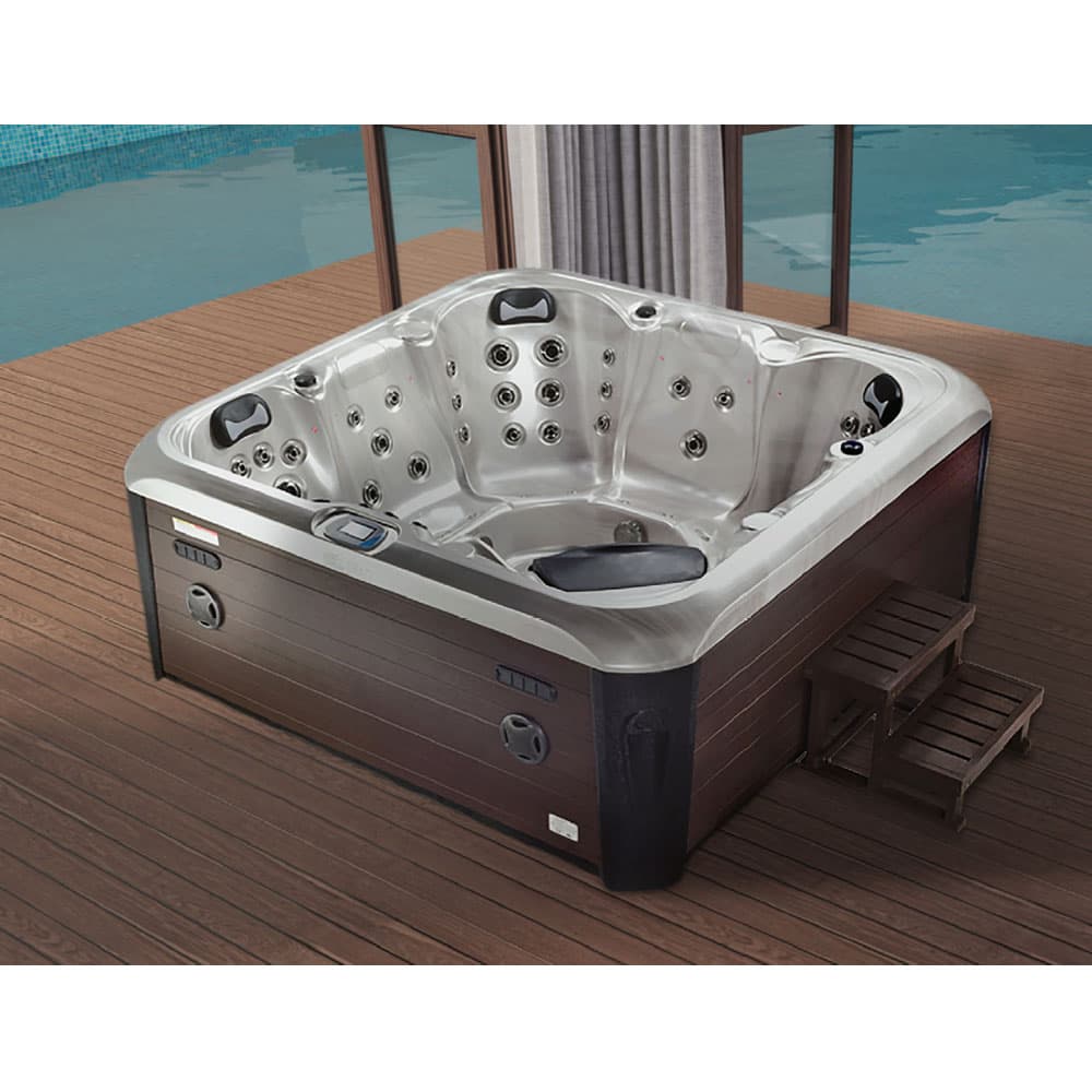 Polaris Spa (6 Seater) | Size: 2200x2200x900 mm | Included: Jets, Panels, Thermic Cover, Stair | Finish: Coffee