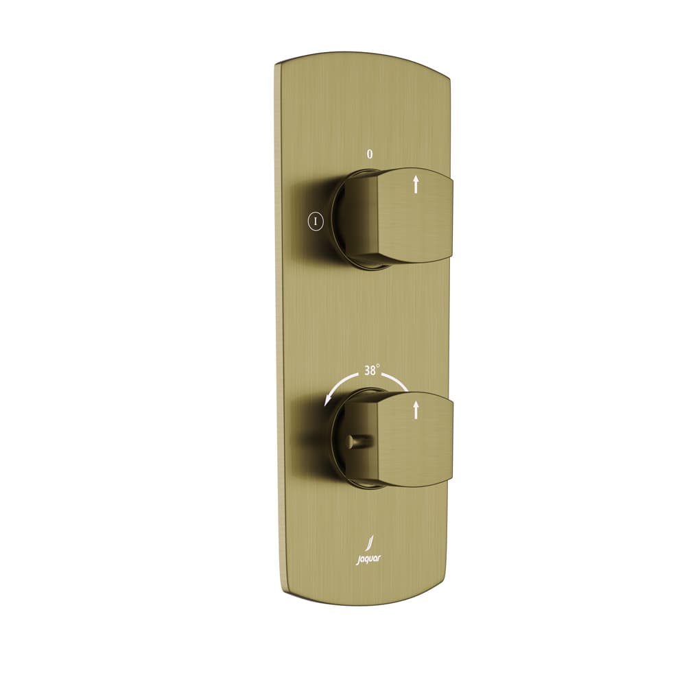 Kubix Prime Exposed Parts Kit of Thermostatic Shower Mixer | 2 Outlet Diverter | Compatible with ALD-681 Concealed Body (sold separately) | Chrome Finish | Material: Brass