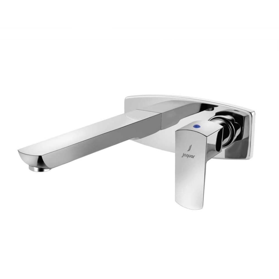 Kubix Prime Exposed Part Kit of Wall Mounted Pillar Cock (Cold Water Only) with Wall Flange & Basin Spout | Compatible with Concealed part ALD-441 | Chrome Finish