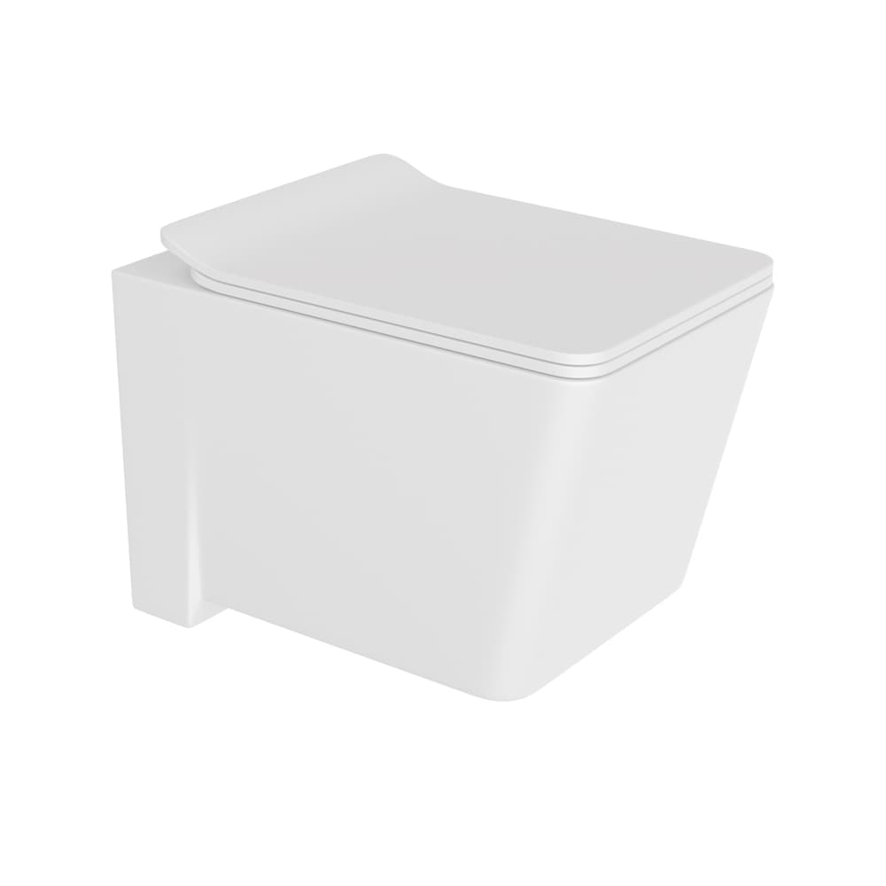 Kubix Rimless Blind Installation Wall Hung Toilet With UF Soft Close Seat Cover, Hinges and Fixing Set | Size: 380 x 525 x 375 mm | Requires Concealed Cistern