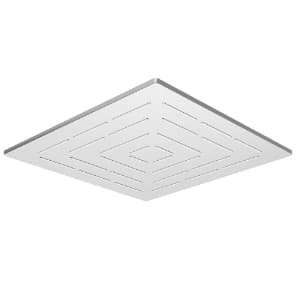 Maze Overhead Rain Shower 300 mm Square Shape Single Flow (Body & Face Plate Stainless Steel) with Rubit Cleaning System | Chrome Finish | 1-Function