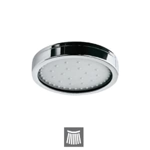 Overhead Shower 150 mm Round Shape Single Flow (Brass Body Chrome Plated with Gray Face Plate) with Self Cleaning System | Chrome Finish | 1-Function