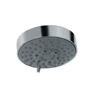 Overhead Shower 100 mm Round Shape Multi Flow (Rain, Soft & Massage) ABS Body Chrome Plated with Gray Face Plate & Rubit Cleaning System | Chrome Finish | 3-Function