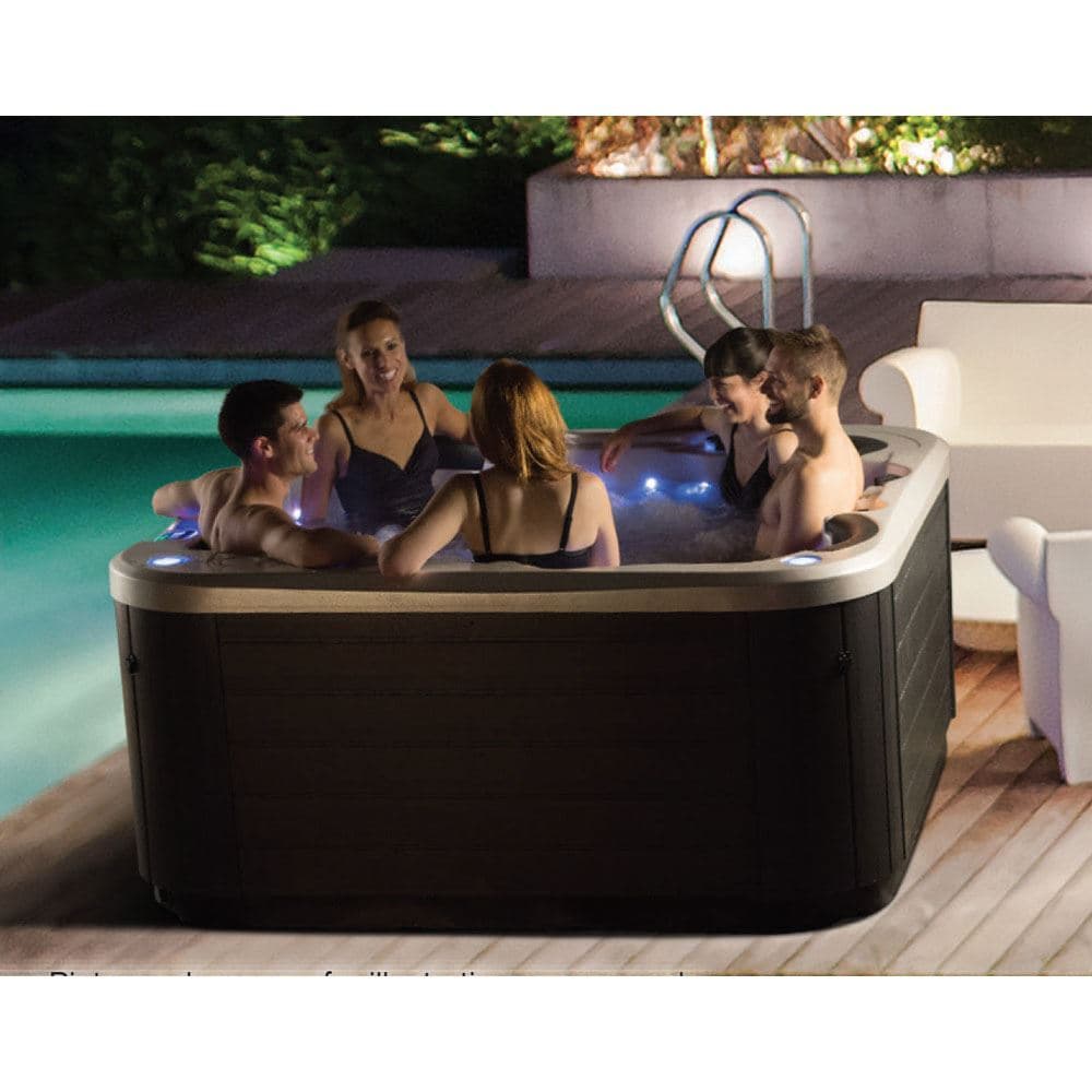 Mercury Spa (5 Seater) | Size: 2000 x 2000 x 920mm | Included: Jets, Stairs, Panels, Hard Cover | Finish: Natural Wood