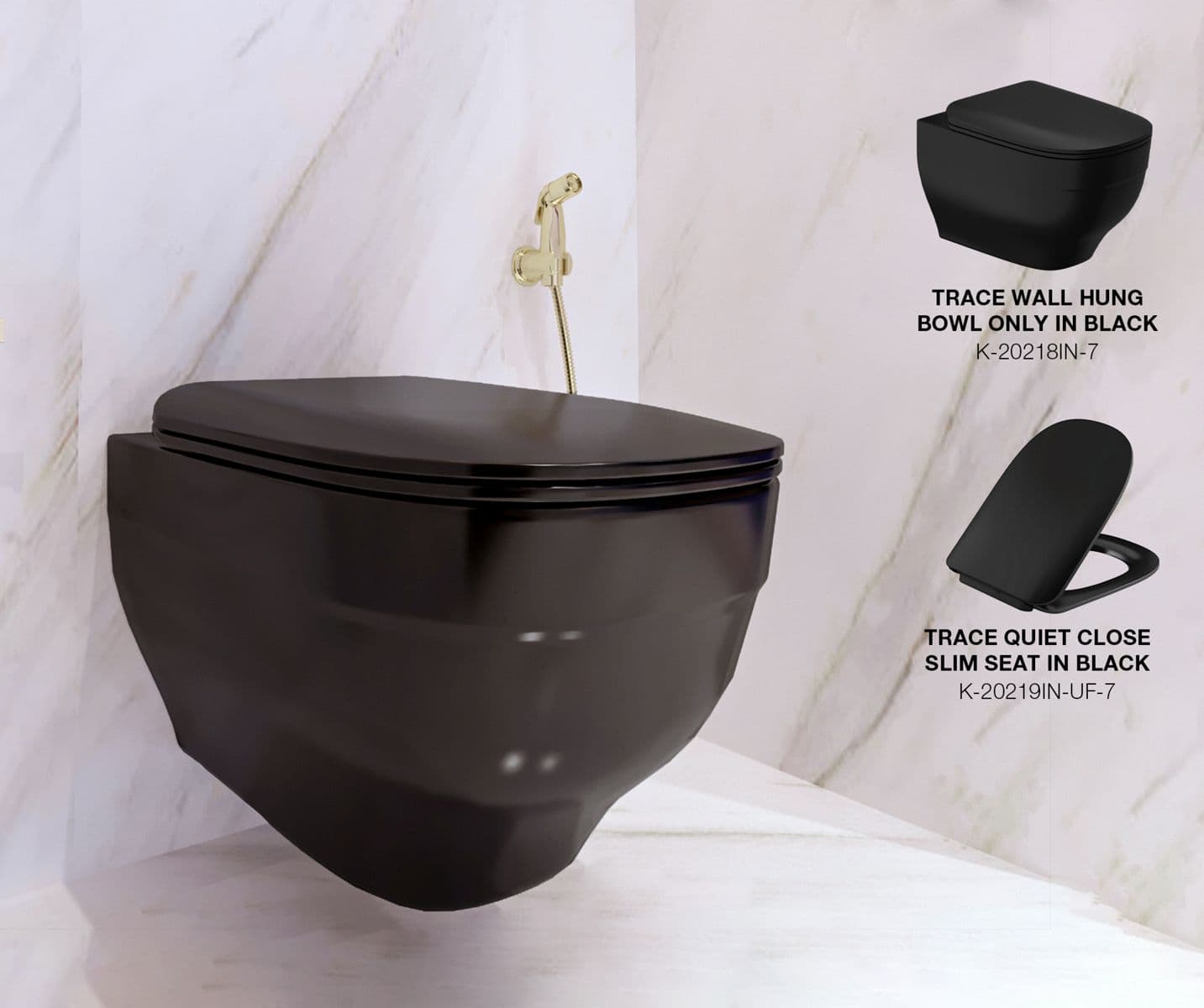 Trace™ Rimless Toilet With Quiet-Close™ UF Slim Seat Cover | Must Order: Plastic Outlet Connector (K-1527926) (Sold Separately) | White Finish