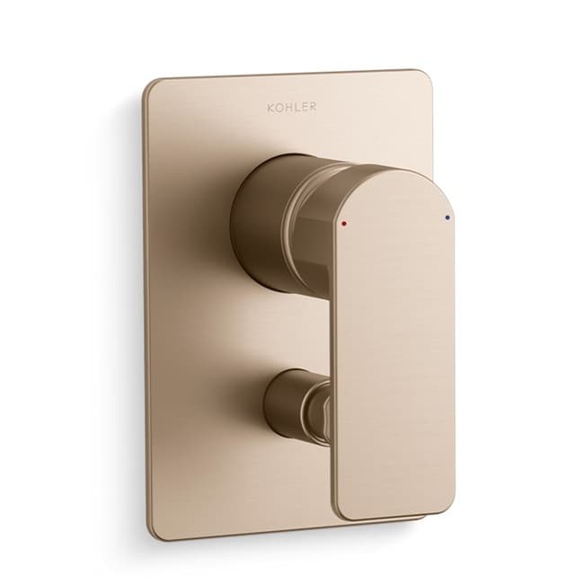 Parallel Aqua Turbo 235 Exposed Part For High Flow Single Lever Concealed Diverter | Compatible With Concealed Part (K-882IN-NA Sold Separately) | Rose Gold Finish
