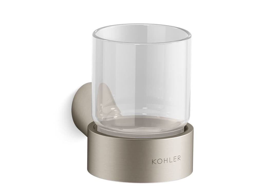 Round Tooth Brush Holder | Glass Holder | French Gold Finish