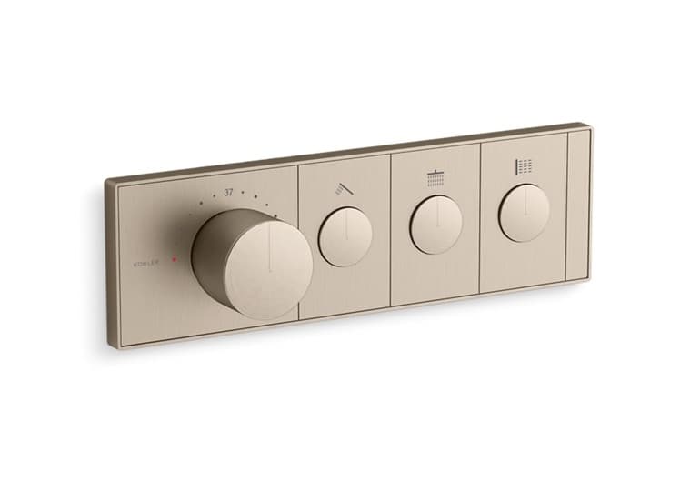 Anthem Exposed Part For 3 Outlets Single Lever Thermostatic Concealed Diverter | Compatible With Concealed Part (K-26341IN-NA Sold Separately) | Chrome Finish