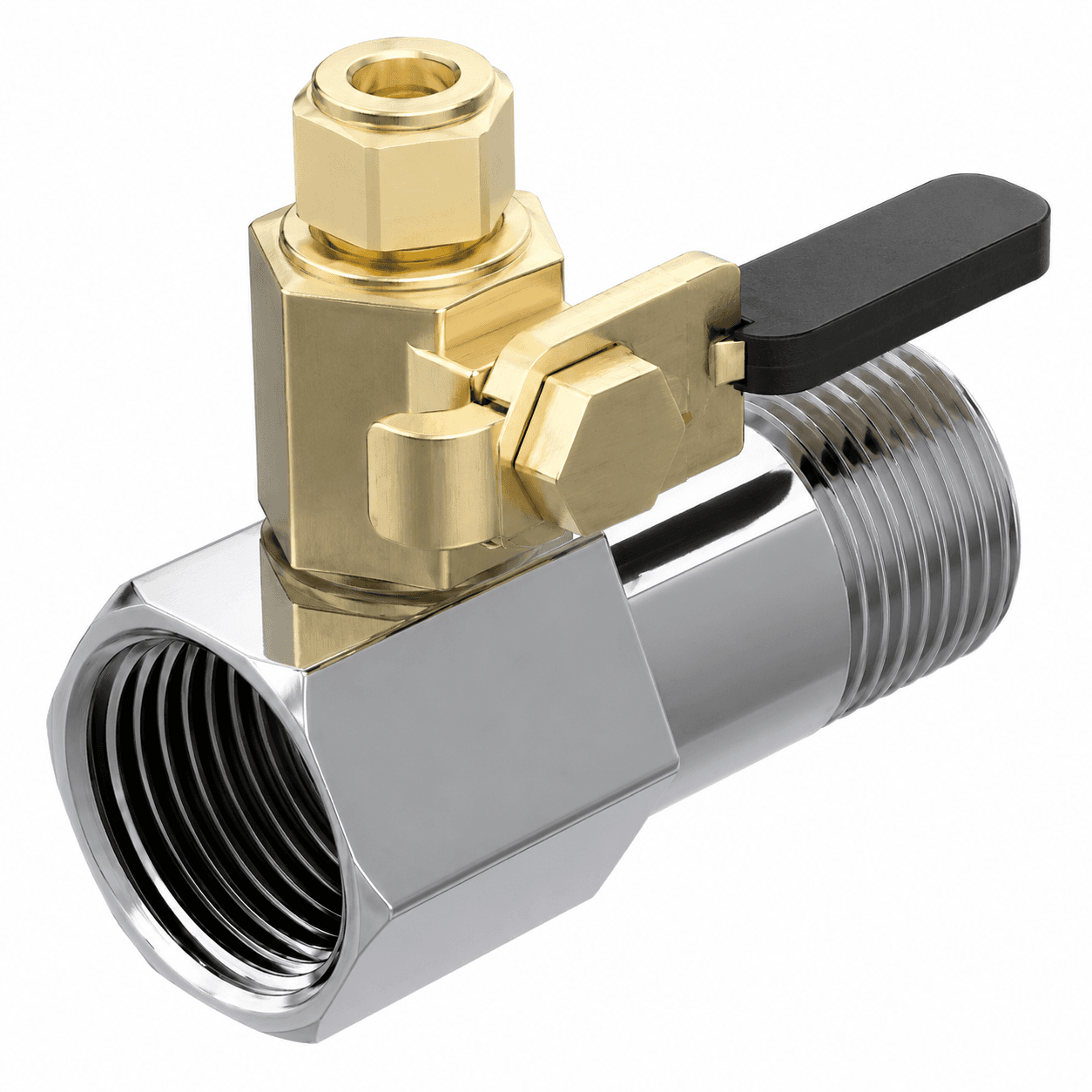 RO Valve | Material: Brass | Chrome Finish | Regulates Water Flow Smoothly | Suitable For Ro Utility Connections