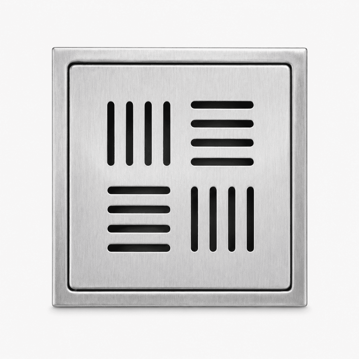 Grating Matt Finish Square Cover | Size: 6" | Material: Stainless Steel 304 | Matt Finish | Offers Modern Floor Drain Appearance