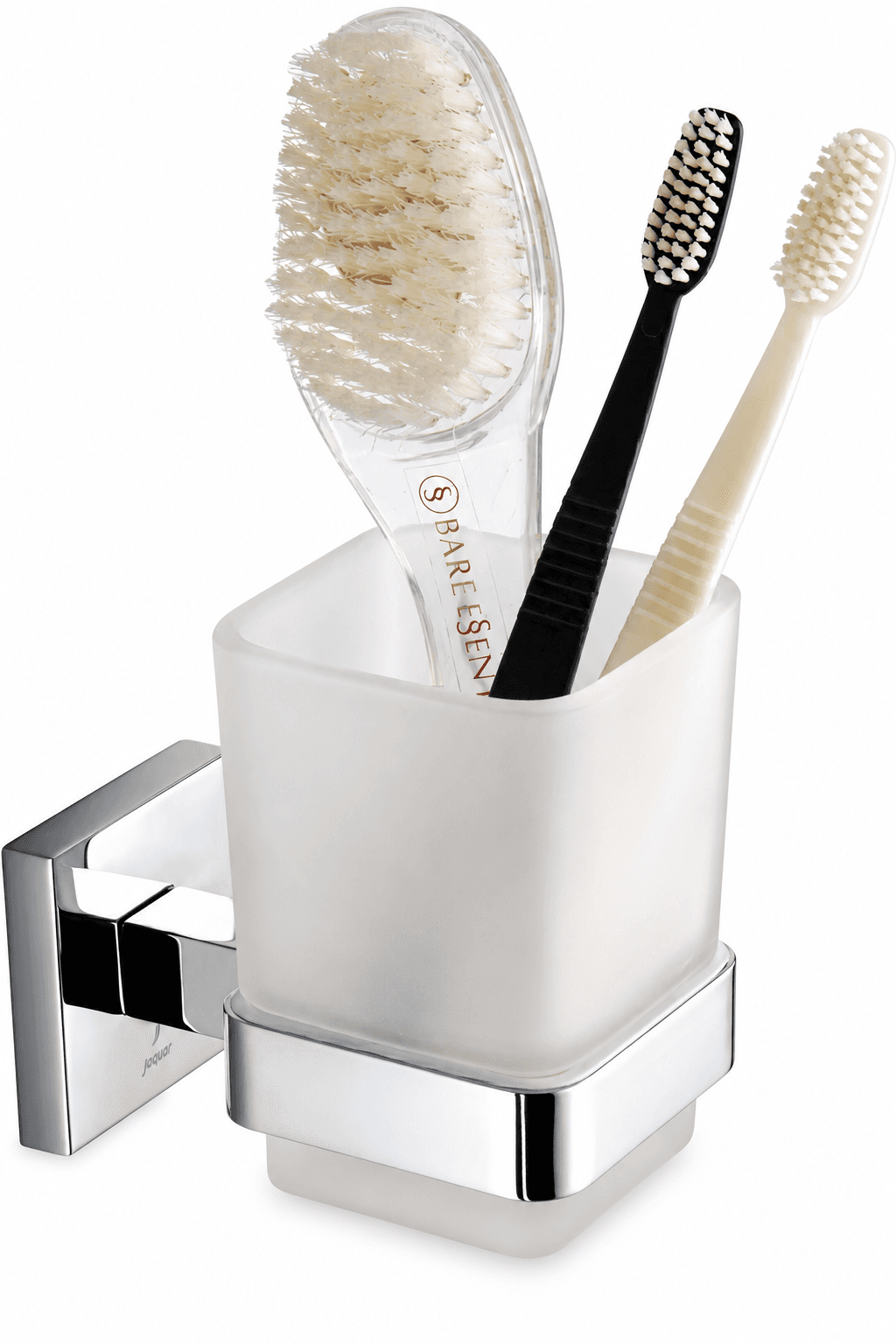 Glass Tooth Brush Holder Chrome Finish