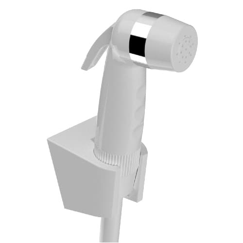 2 in 1 Health Faucet with 1 mtr Tube and Holder | Material: ABS Plastic | Finish: White Colour