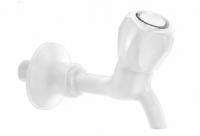 M Series Bib Tap with Flange | Material: Plastic | Finish: White Colour