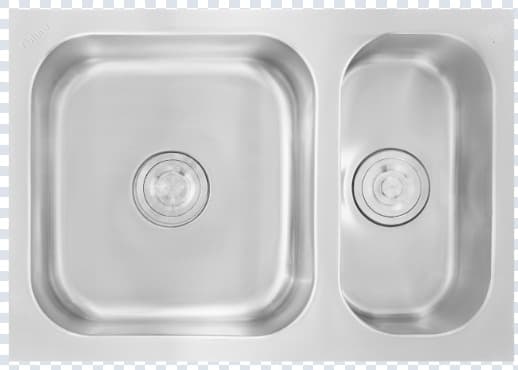 Dura Double Bowl Kitchen Sink 27" X 19" X 8" (686x483x200mm) | SS 304 grade | Satin Finish | Suitable for Topmount, Undermount & Inset | Included: Waste coupling | Slab Cutting Size: 405x381mm